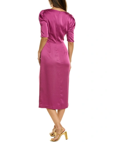 Theia Ina Cocktail Midi Dress In Red