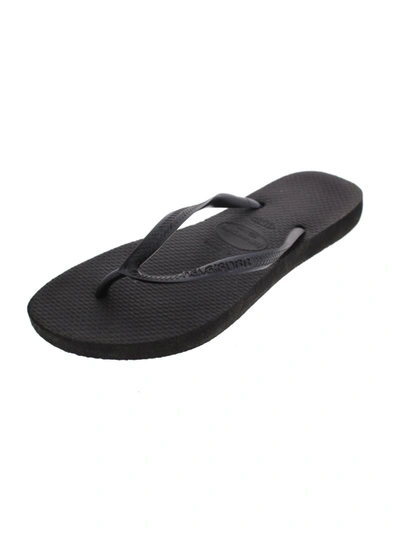 Havaianas Womens Embellished Flat Flip-flops In Black