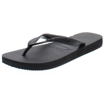 Havaianas Womens Embellished Flat Flip-flops In Black