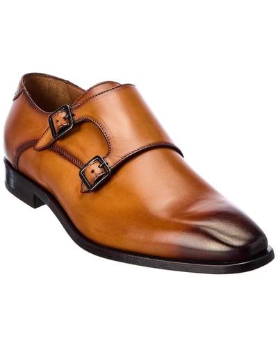Shop Antonio Maurizi Double Monk Leather Loafer In Brown