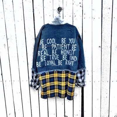 Shop Wren + Glory 'be Cool' Denim Jacket In Blue