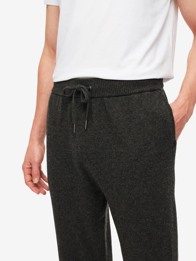 Shop Derek Rose Men's Track Pants Finley Cashmere Charcoal In Charcoal Heather