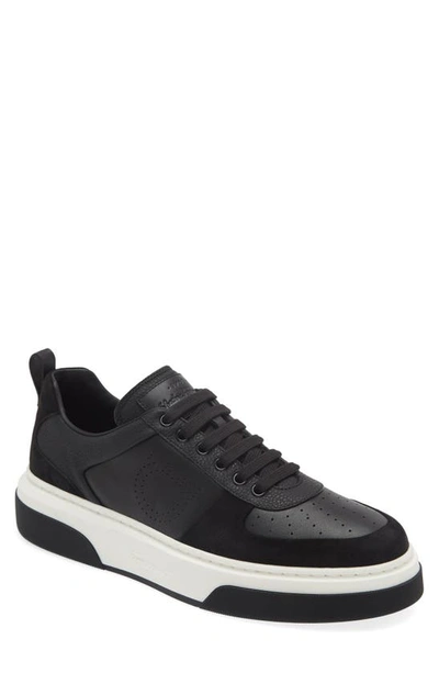 Shop Ferragamo Cassina Gancio Low Top Sneaker In Nero Nero Nero