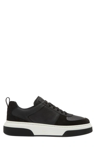 Shop Ferragamo Cassina Gancio Low Top Sneaker In Nero Nero Nero