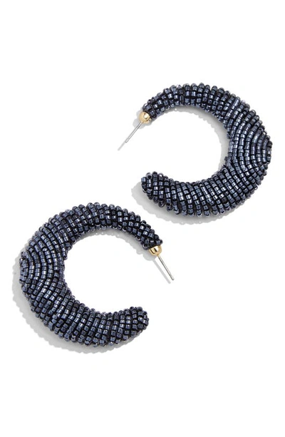 Shop Baublebar Callie Beaded Hoop Earrings In Black