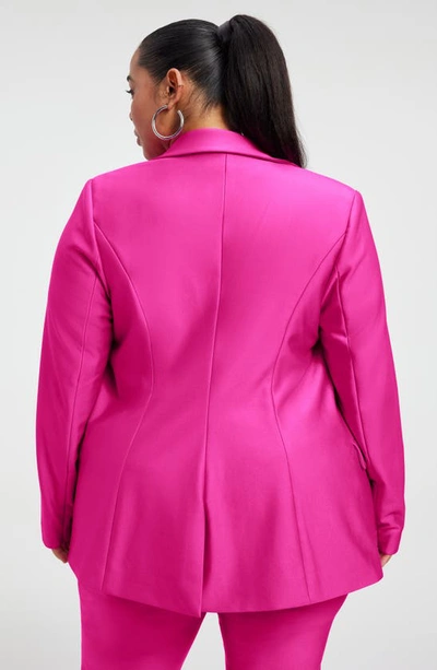 Shop Good American High Shine Compression Sculpted Blazer In Fuchsia Pink001