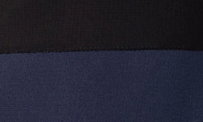 Shop St John Colorblock One Shoulder Milano Knit Dress In Navy/ Black