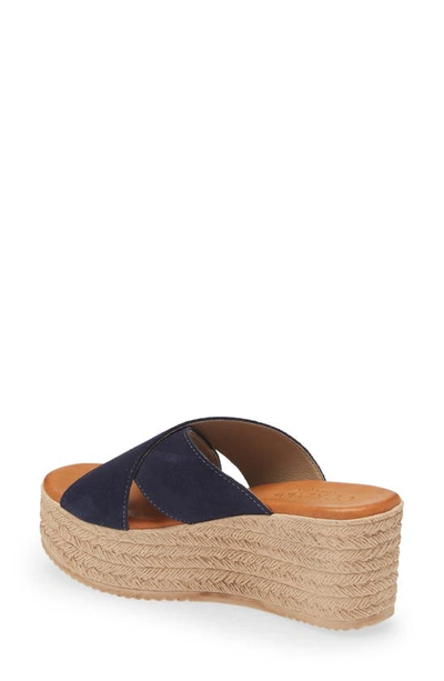 Cordani Bella Espadrille Wedge Sandal In Navy Suede