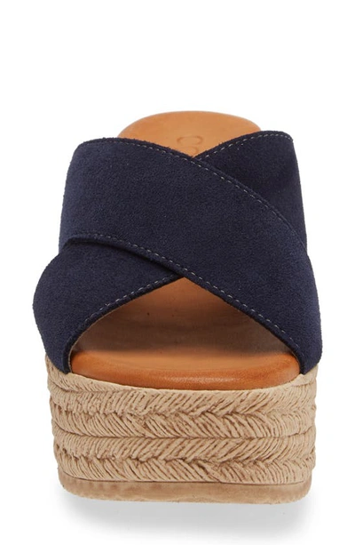Cordani Bella Espadrille Wedge Sandal In Navy Suede