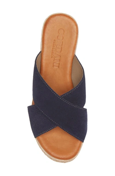 Cordani Bella Espadrille Wedge Sandal In Navy Suede