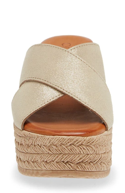 Cordani Braylin Espadrille Wedge Sandal In Soft Gold Suede