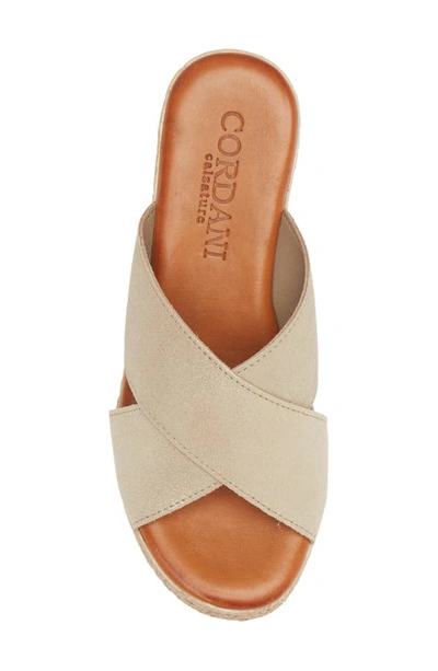 Cordani Braylin Espadrille Wedge Sandal In Soft Gold Suede