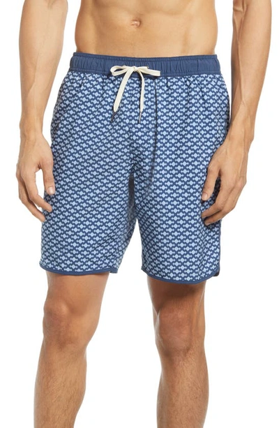 Fair Harbor Men's 8" Micro Mist Anchor Swim Shorts In Mist Seaview