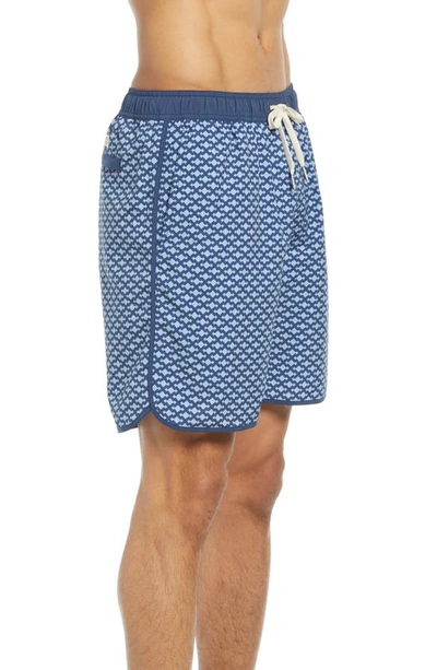 Fair Harbor Men's 8" Micro Mist Anchor Swim Shorts In Mist Seaview
