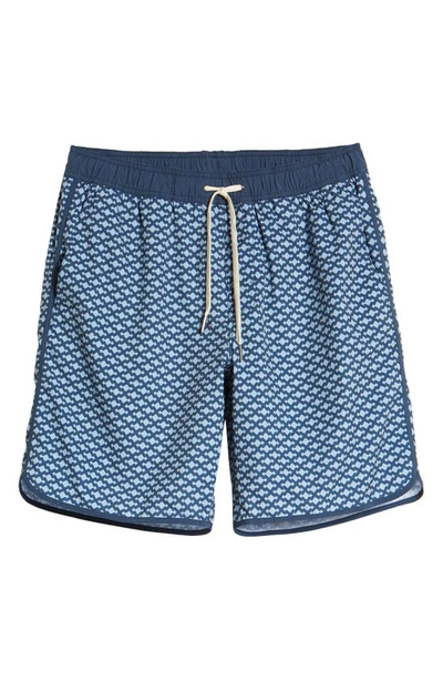 Fair Harbor Men's 8" Micro Mist Anchor Swim Shorts In Mist Seaview