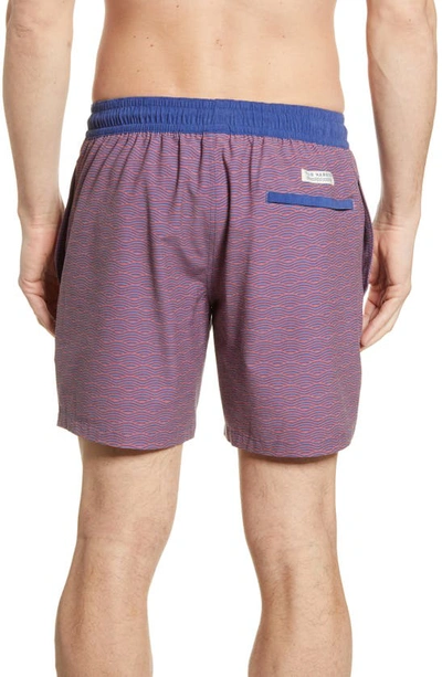 Shop Fair Harbor The Bayberry Swim Trunks In Red Waves