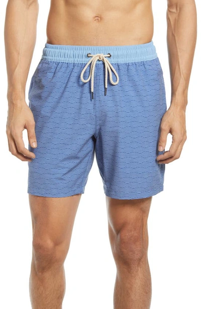 Shop Fair Harbor The Bayberry Swim Trunks In Blue Waves