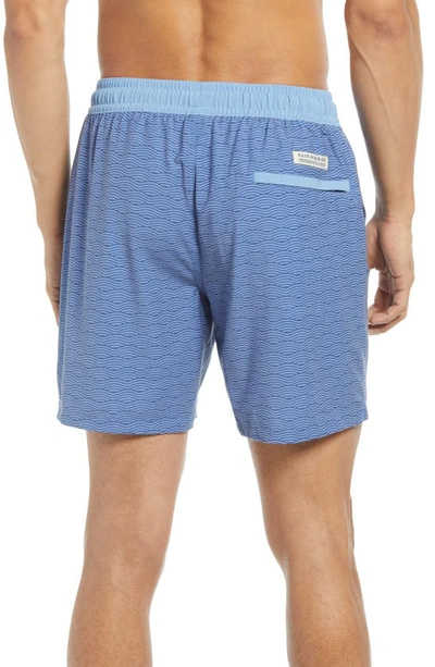Fair Harbor Men's Bayberry Microwaves 7'' Swim Shorts In Blue Waves