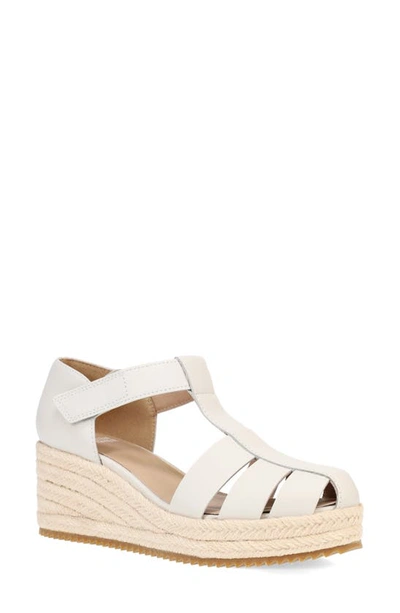 Eileen Fisher Tilly Jute Wedge Fisherman Sandal In Bone