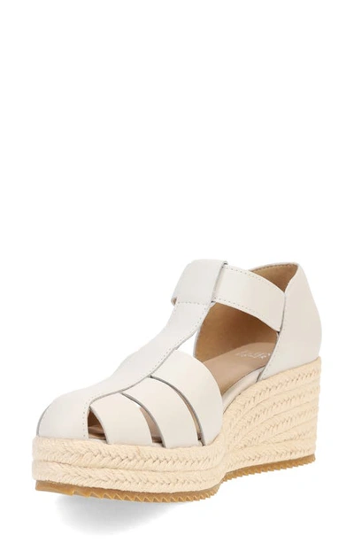 Eileen Fisher Tilly Jute Wedge Fisherman Sandal In Bone