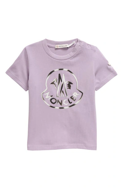 Shop Moncler Kids' Reflective Logo Graphic Tee In Purple