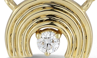 Shop Dana Rebecca Designs Nana Bernice Half Moon Diamond Pendant Necklace In Yellow Gold/ Diamonds