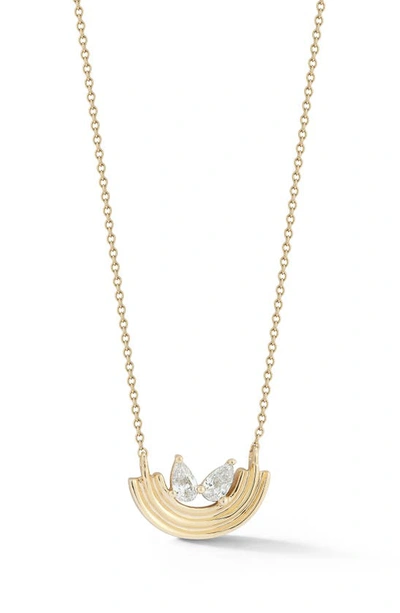 Shop Dana Rebecca Designs Nana Bernice Pear Diamond Pendant Necklace In Yellow Gold/ Diamonds