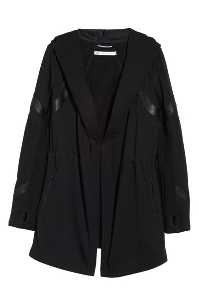 Shop Blanc Noir Katia Traveler Faux Leather Hooded Jacket In Black