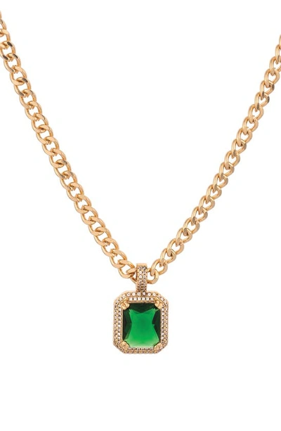 Shop Ettika Cubic Zirconia Pendant Necklace In Green