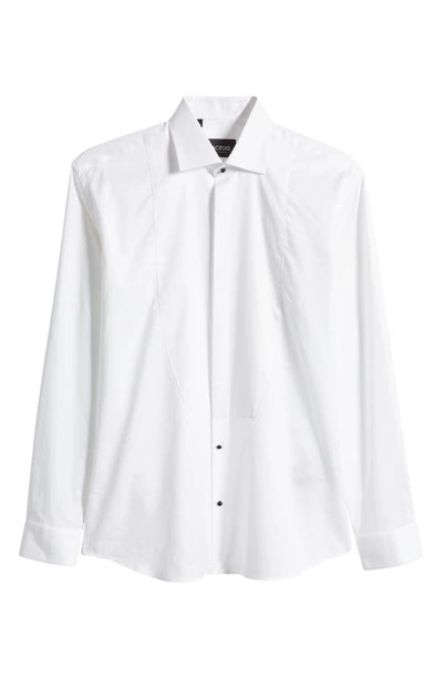 Shop Maceoo Fibonacci Angled Lines Regular Fit Cotton Button-up Shirt In White