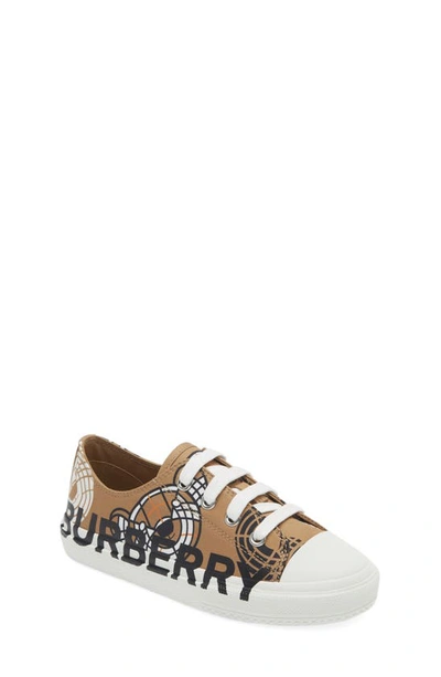 Shop Burberry Kids' Mini Larkhall Low Top Sneaker In Archive Beige