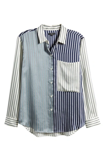 Shop Rails Spencer Mixed Stripe Silk Shirt In Kent Multi Stripe