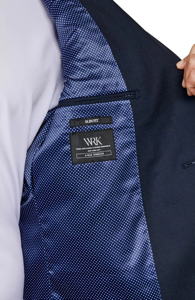 Shop Wrk Slim Fit Performance Suit In Navy