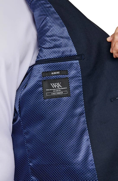 Wrk Slim Fit Performance Suit In Navy