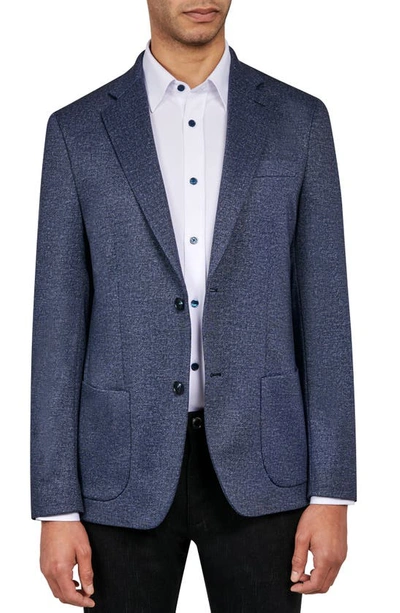 Shop Wrk W.r.k Slim Fit Textured Stretch Knit Sportcoat In Navy