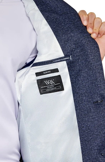 Shop Wrk W.r.k Slim Fit Textured Stretch Knit Sportcoat In Navy
