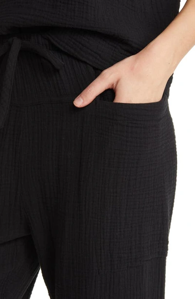 Shop Rails Darby Organic Cotton Gauze Drawstring Pants In Black