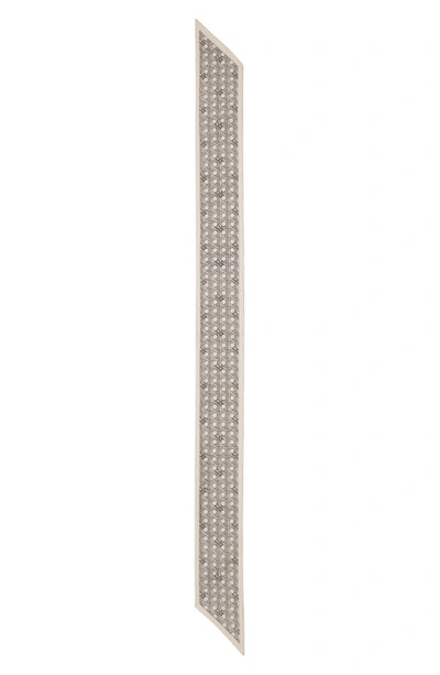 Shop Tory Burch Basketweave Ribbon Reversible Tie Scarf In New Ivory