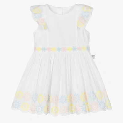 Shop Stella Mccartney Kids Girls White Organic Cotton Embroidered Dress