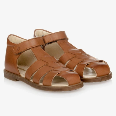 Shop Falcotto By Naturino Boys Brown Leather Sandals
