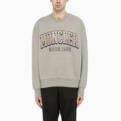 Shop Moncler Grey Sweatshirt With Logo