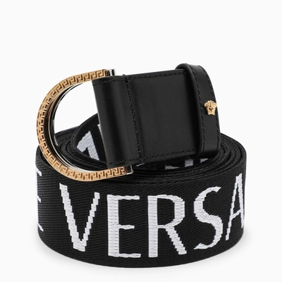 Shop Versace Allover Greca Black/white Belt
