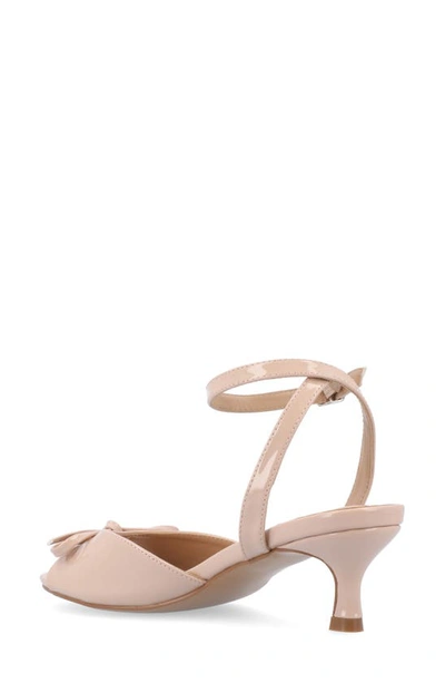 Shop Journee Collection Jennifer Bow Ankle Strap Sandal In Nude