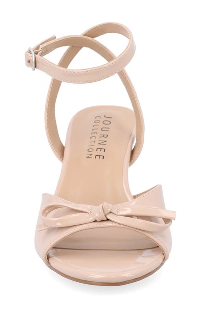 Shop Journee Collection Jennifer Bow Ankle Strap Sandal In Nude