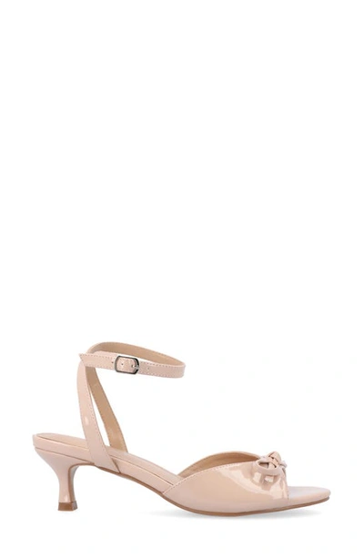 Journee Collection Jennifer Bow Ankle Strap Sandal In Nude