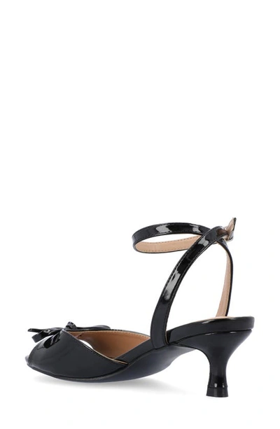 Journee Collection Jennifer Bow Ankle Strap Sandal In Black