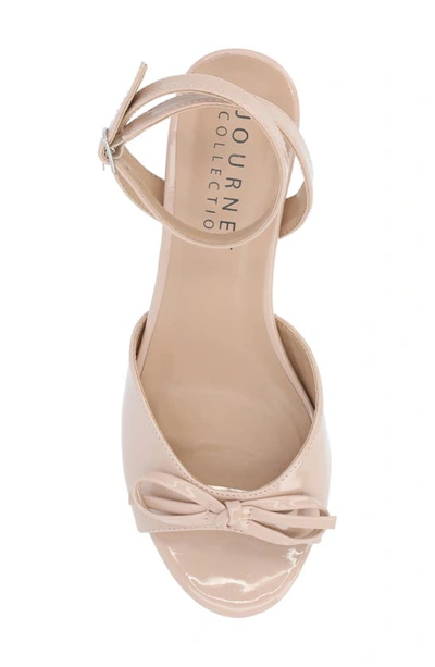 Journee Collection Jennifer Bow Ankle Strap Sandal In Nude