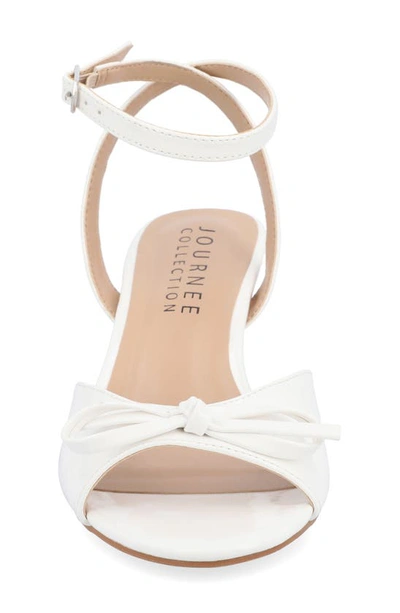 Journee Collection Jennifer Bow Ankle Strap Sandal In White