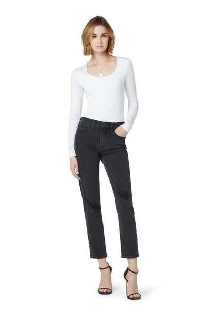 Shop Joe's The Callie Coated High Waist Ankle Bootcut Jeans In Black