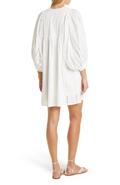 Mille Daisy Long Sleeve Dress In Pearl Polka Dot Eyelet